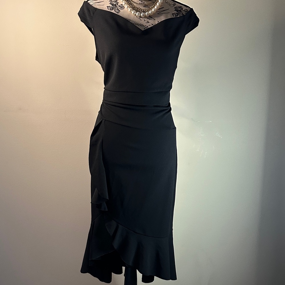 Chic Asymmetrical Black Dress
